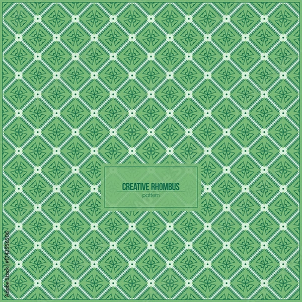 Obraz creative rhombus pattern with unique shape and dominant green colors