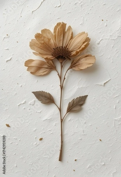 Obraz Dried flower on rough white surface