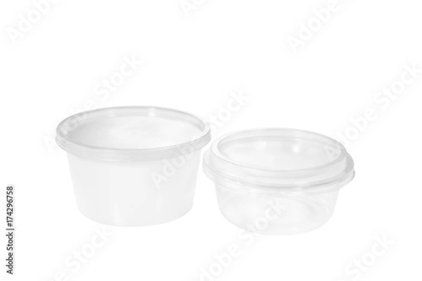 Fototapeta Plastic food container / Plastic container on white background.
