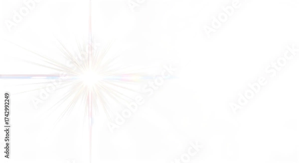 Obraz Bright light flare isolated on transparent background, a perfect overlay effect