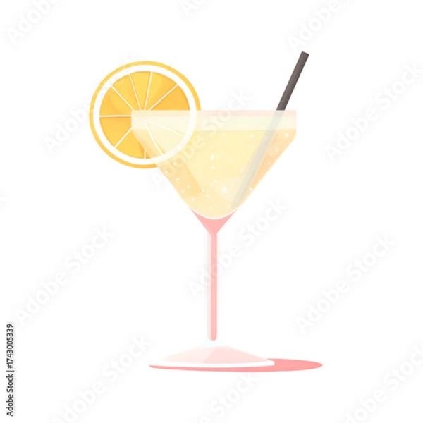 Obraz Orange Cocktail Icon – Flat Vector Illustration for Web Design