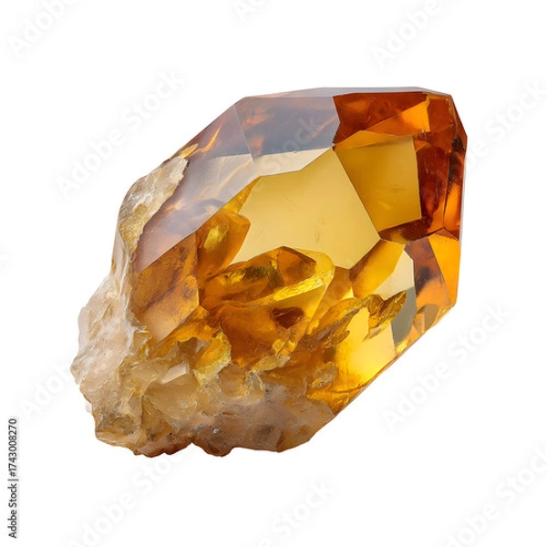 Fototapeta Gemstone crystal specimen with transparent background for conceptual and design purposes