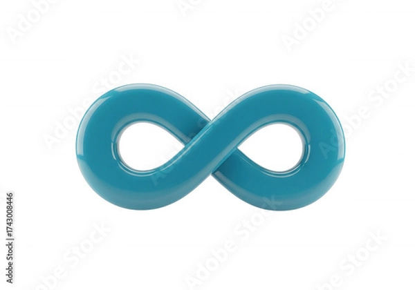 Obraz Blue infinity symbol glossy isolated on a transparent background