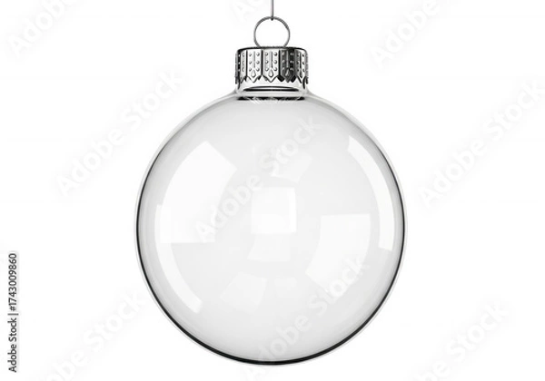 Obraz Clear glass sphere ornament isolated on a transparent background