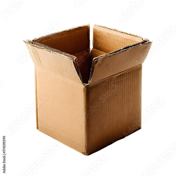 Fototapeta Empty cardboard box on transparent background for commercial use
