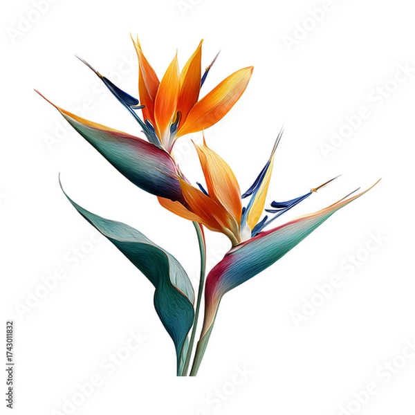 Fototapeta Strelitzia flower bloom display against transparent background