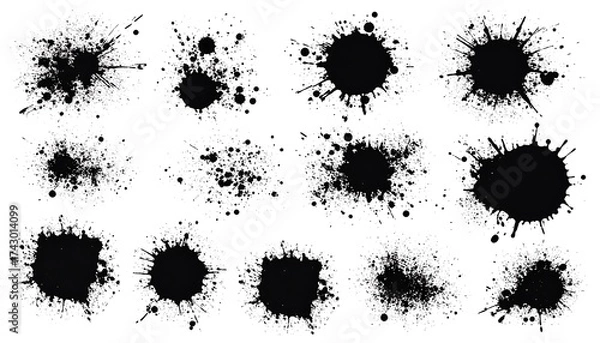 Obraz Ink splatters on white background