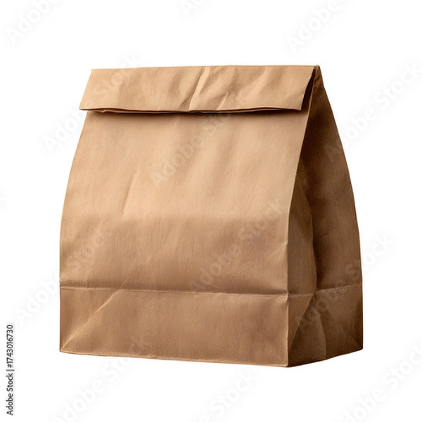 Obraz Brown paper bag isolated on transparent background