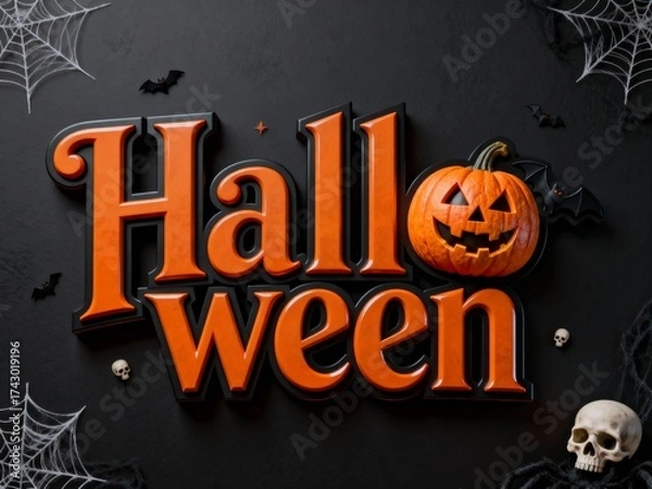 Fototapeta 3d render halloween background with pumpkin