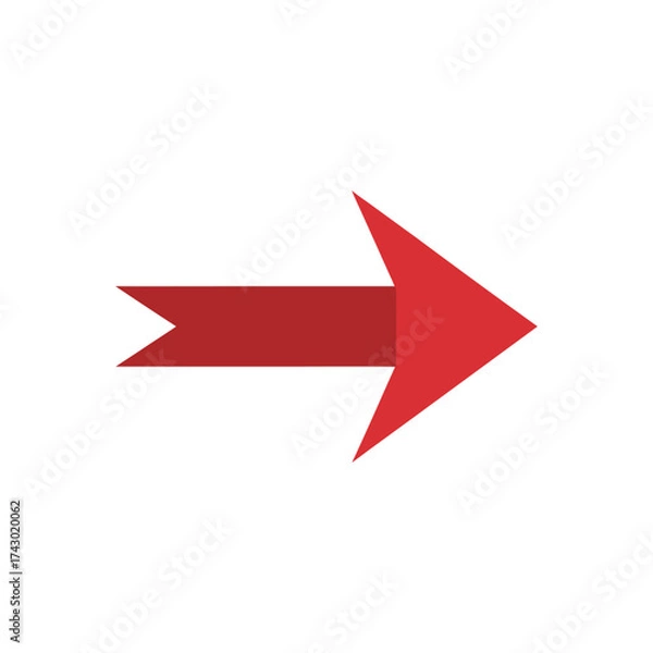 Fototapeta Vector art of red arrow