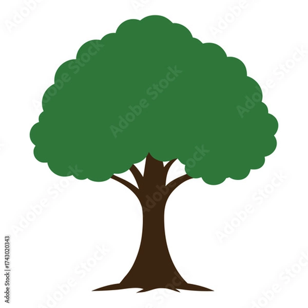 Fototapeta Vector art of green tree