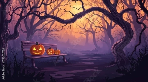 Fototapeta halloween background with pumpkin