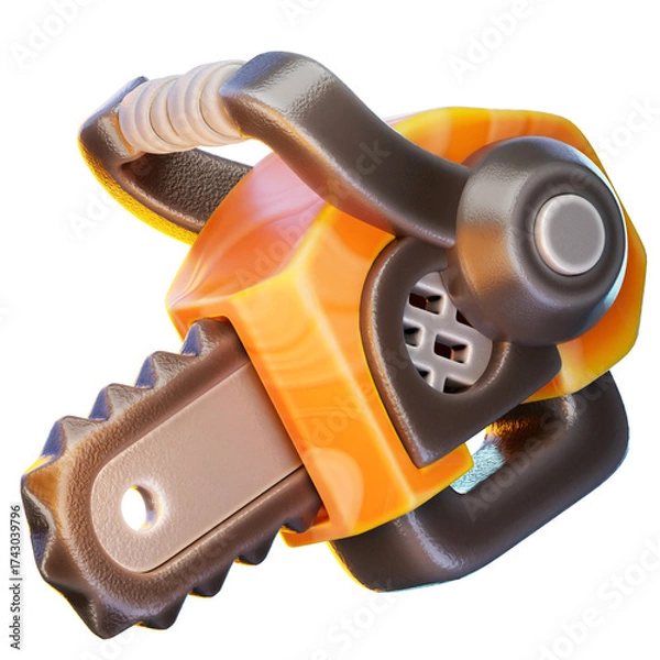 Obraz chainsaw 3d render icon, construction illustration