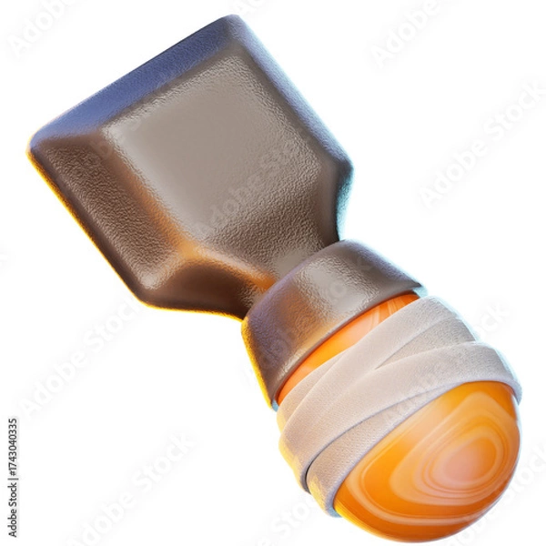 Obraz chisel 3d render icon, construction illustration