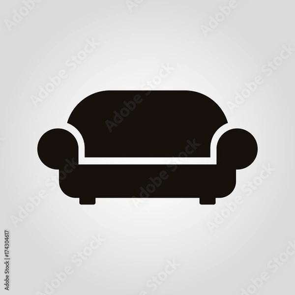 Fototapeta Isolated flat vector armchair, sofa or couch icon