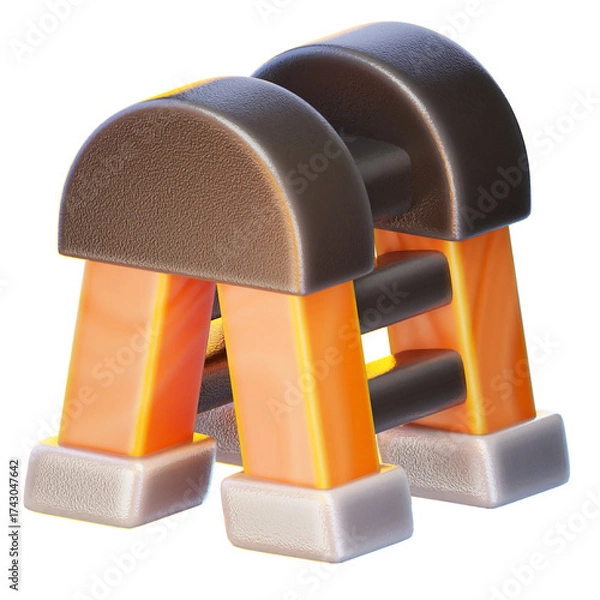 Obraz ladder 3d render icon, construction illustration