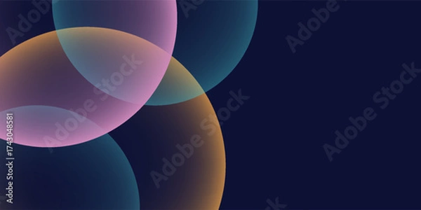 Obraz Abstract Glowing Spheres on Dark Background with Copy Space. eps 10