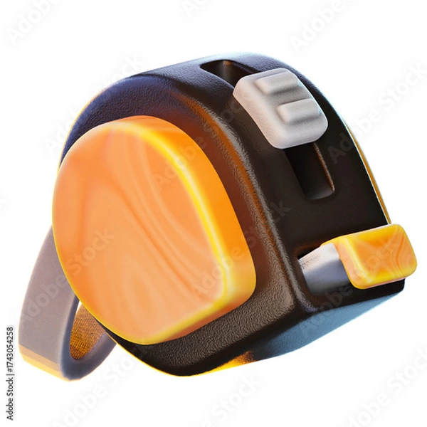 Obraz tape measure 3d render icon, construction illustration