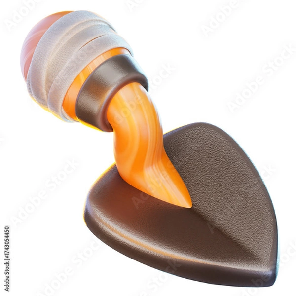 Obraz trowel 3d render icon, construction illustration