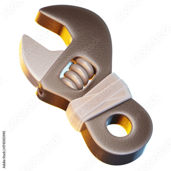 Obraz wrench 3d render icon, construction illustration