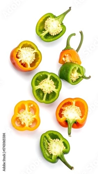 Obraz Colorful pepper halves
