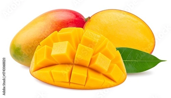 Obraz Fresh diced mango slices