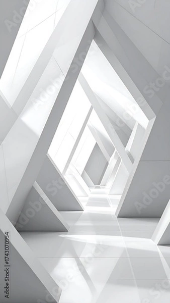 Obraz Abstract white architectural hallway