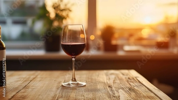 Obraz Evening wine enjoyment cozy room beverage photography warm atmosphere close-up view relaxation concept