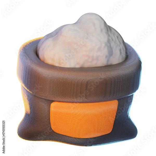 Obraz cement 3d render icon, construction illustration