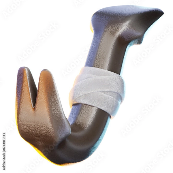 Obraz crowbar 3d render icon, construction illustration