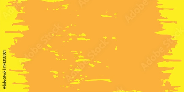 Fototapeta Yellow brush stroke isolated on yellow background. Brush stroke for yellow ink paint, grunge backdrop, dirt banner, watercolor design and dirty texture. Creative art concept, vector illustration