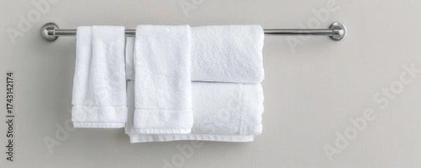 Fototapeta Invisible Threat: Germs Lurking on Bathroom Towel Bars and Potential Contamination Risks