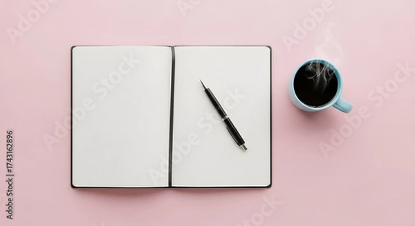 Fototapeta notebook and pen on the table