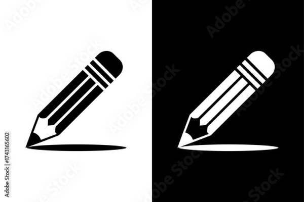 Obraz Simple Pencil Silhouette Icon. Classic Vector Illustration for Design and Creativity