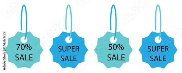 Fototapeta Set of Sale Tags Vector Design for Marketing, Promotions