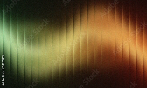 Fototapeta An abstract symphony of green and gold, a textured canvas where light and shadow intertwine, creating a mesmerizing dance of color and form in the darkness