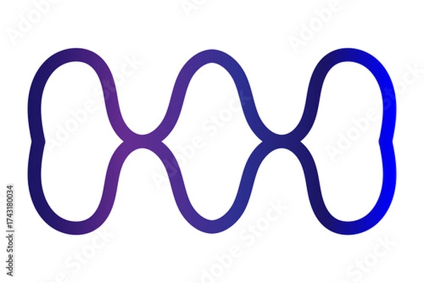 Fototapeta Abstract wavy line isolated on transparent background