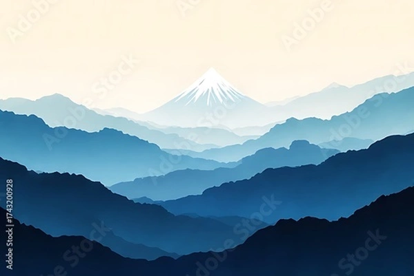 Fototapeta mountains in the fog