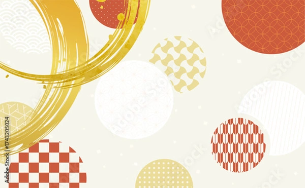 Fototapeta 和風模様のモダンな背景