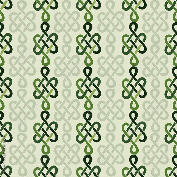 Fototapeta seamless pattern with green and white lines,Hand-drawn geometric seamless pattern with green abstract loops, perfect for fabric, wallpaper, and modern design
