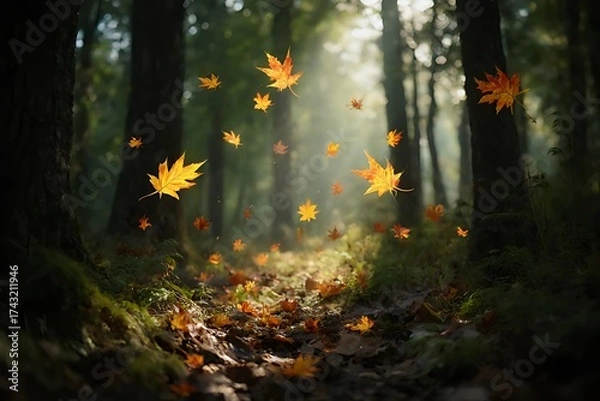 Fototapeta autumn in the forest