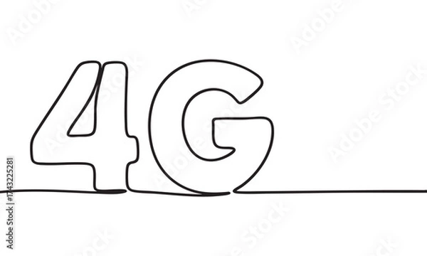 Fototapeta 4G Connectivity A Simple Line Art Representation