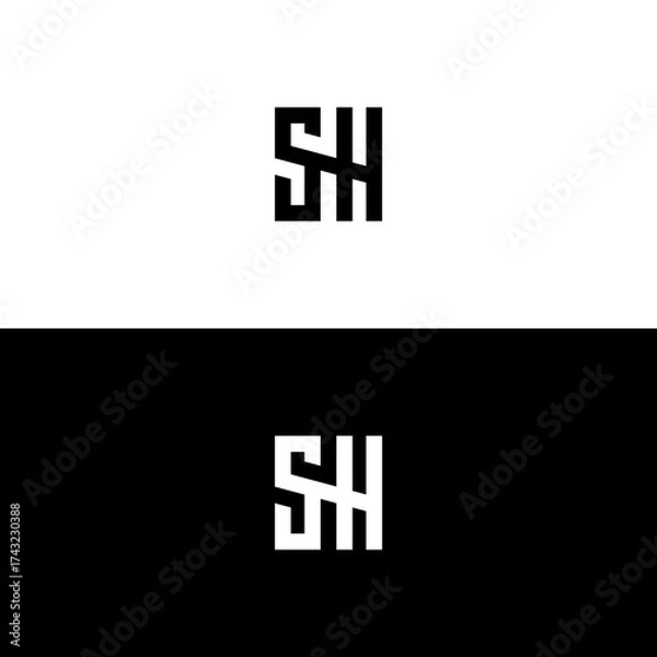 Obraz SH initial letter logo design...