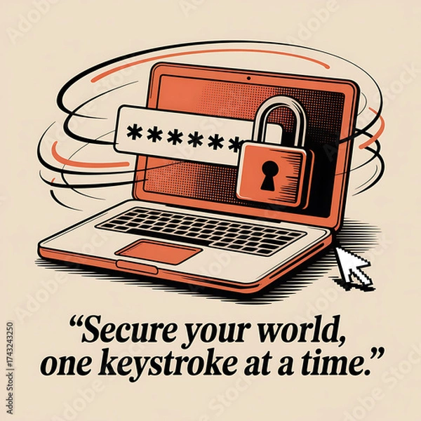 Fototapeta Cybersecurity Awareness – Secure Your World, One Keystroke at a Time