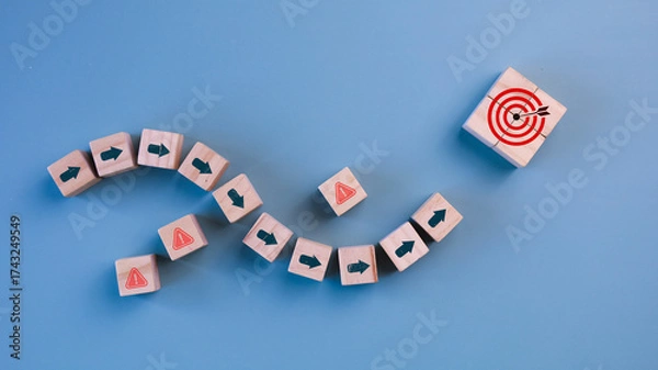 Fototapeta Risk management and assessment concept. To avoid risk, danger or threats in business. Risk aversion or risk management.