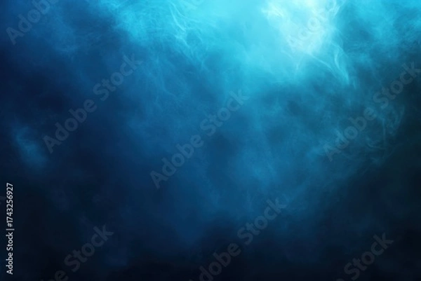 Fototapeta Dark blue underwater misty background ideal for abstract marine visuals and mystery themes