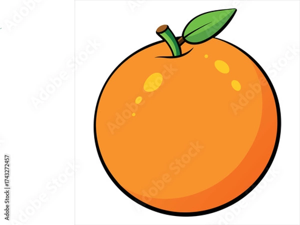 Fototapeta Vibrant cartoon illustration of a cheerful orange character with a friendly expression perfect for playful designs