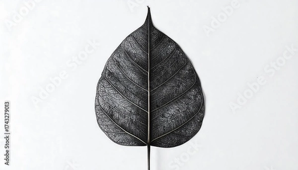 Obraz Monochrome Leaf Portrait - A Study in Simplicity and Form.