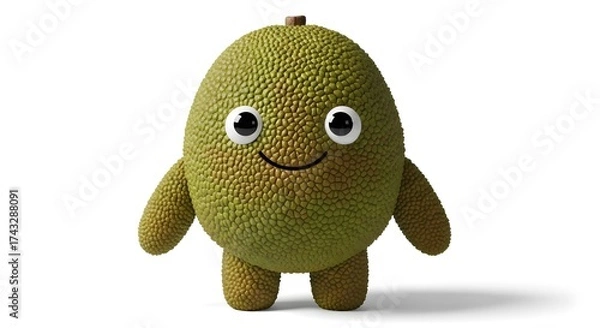 Obraz Friendly Jackfruit Character A Cheerful Mascot with Bumpy Skin