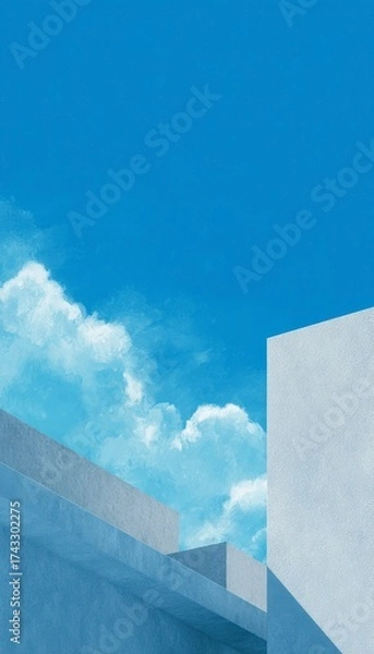 Fototapeta Modern Architecture Against Clear Blue Sky